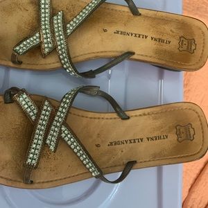 Athena Alexander, Leather & Rhinestone Sandals